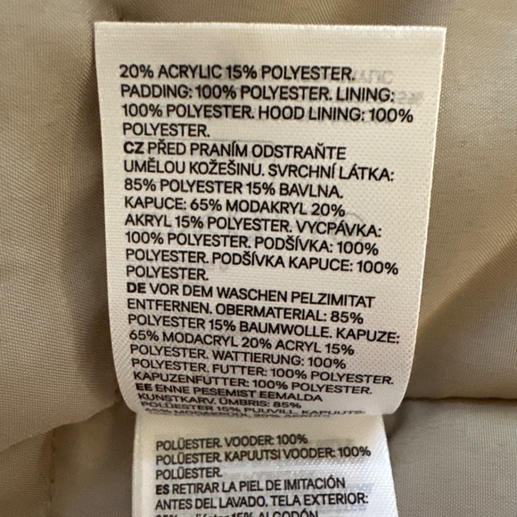 H&M Winter Coat Cozy Parka With Faux Fur Hood Pockets Sage Green Women's Sz M - Picture 11 of 11